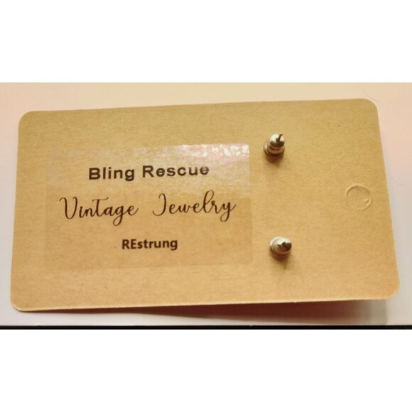 Vintage Bling Rescue Restored White Ceramic Earrings - Picture 3 of 3
